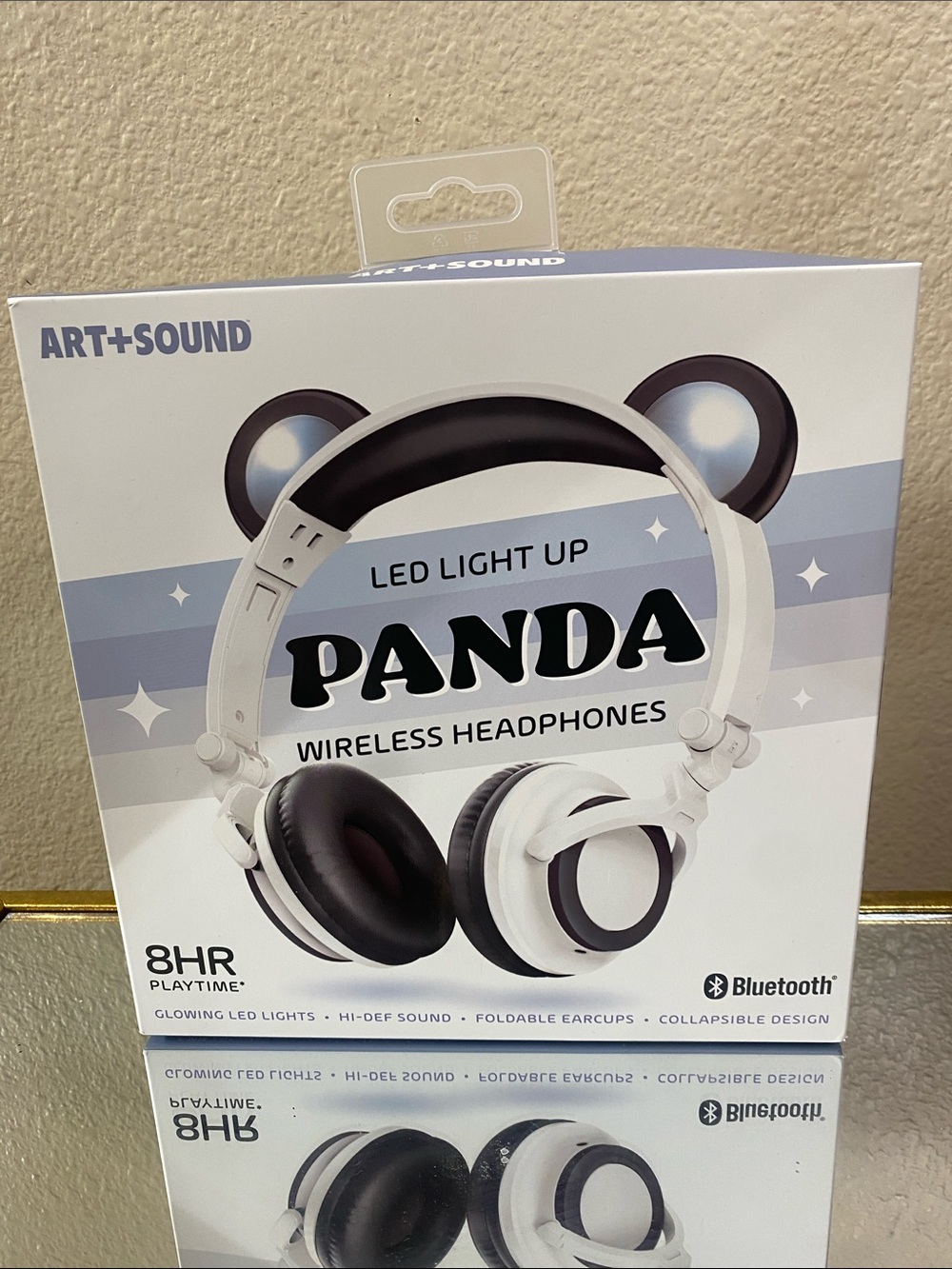 Panda LED Light Up Wireless Headphones - White & Black